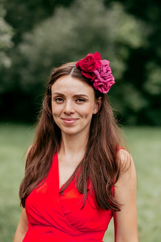 do włosów różne piwonie amarant-fuksja