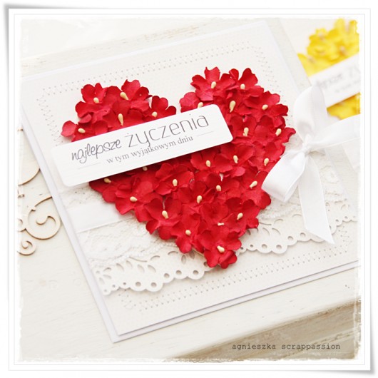 kartki scrapbooking kartka z sercem