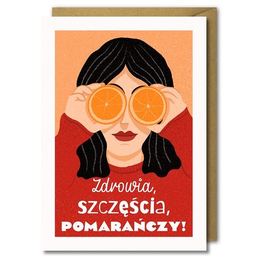 Karnet Urodzinowy, Pomarańcze B6 PaperFlamingo