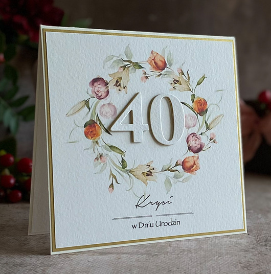 kartki scrapbooking Personalizowana kartka na 40 urodziny, BH 65