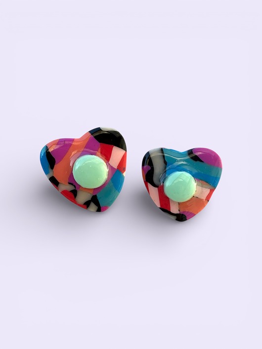 kolczyki z masy plastycznej Kolczyki Serduszka