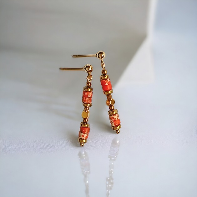 kolczyki z kamieniami LIMITOWANE kolczyki : jaspis cesarski, hematyt