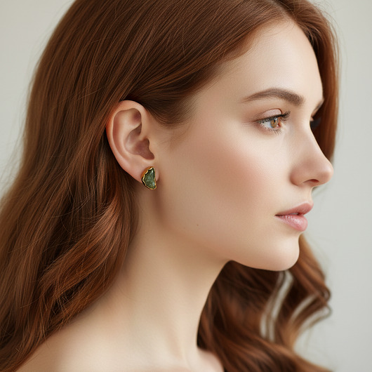 kolczyki pozłacane Kolczyki Sztyfty Epidot