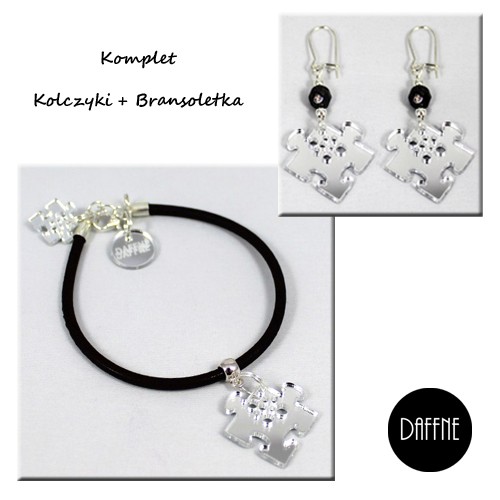 Komplet Set Black Strap with Puzzle by Daffne LOVINA PRINTS