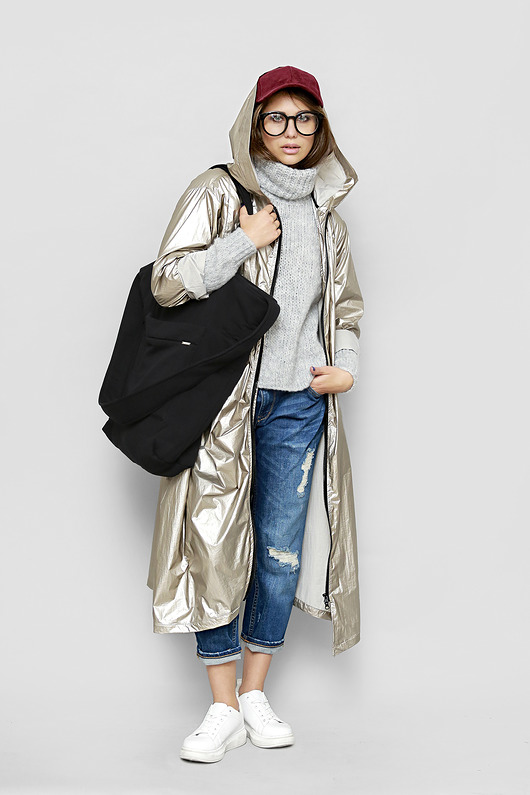Złota parka oversize Alla Freeshion