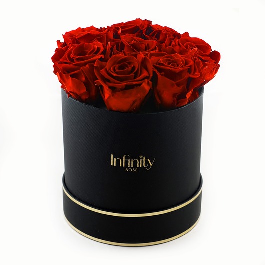 dodatki - różne Czarno-złoty Flower Box Infinity Rose naturalne czerwone wieczne róże