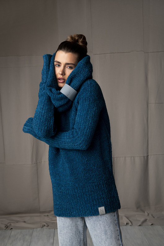 swetry damskie  Sweter Boucle Morski