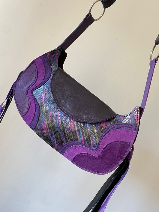 torby na ramię Skórzana torebka handmade z upcyklingu