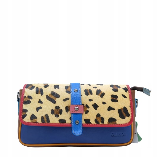 torby na ramię Torebka damska skóra naturalna klapka wzór piękna unikatowa OLIVKA