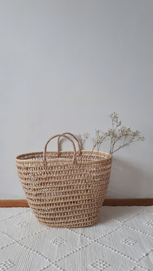 torebki do ręki Koszyk Beja  ażurowy z liści palmowych