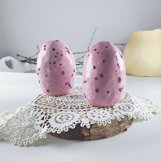 jajka wielkanocne Ceramiczne jajko, nakrapiana pisanka wielkanocna 2szt. zestaw
