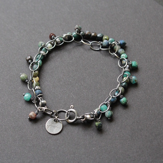 bransoletki z kamieni naturalnych Bransoletka Chryzokola Podwójna