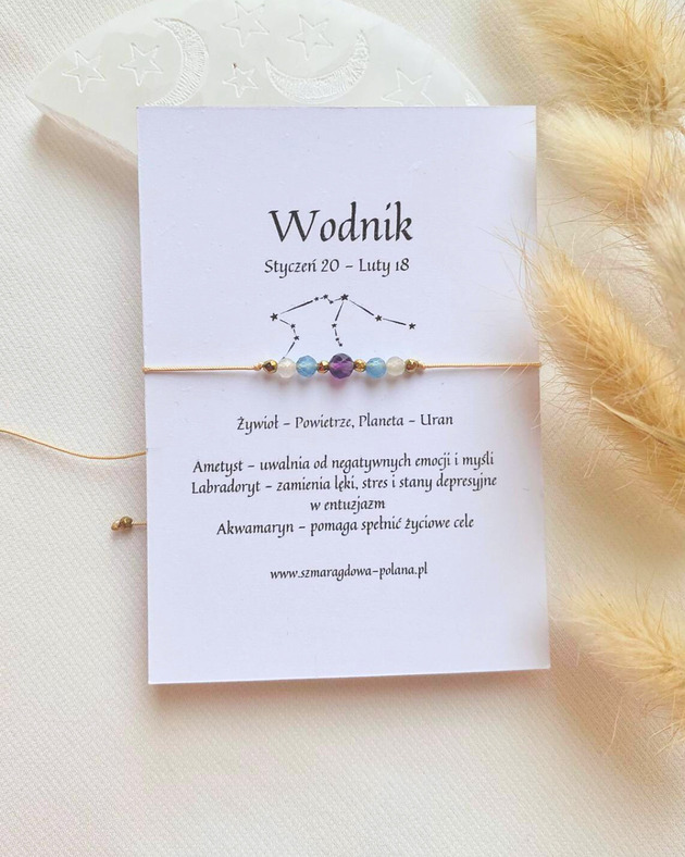 bransoletki z kamieni naturalnych Bransoletka zodiakalna Wodnik
