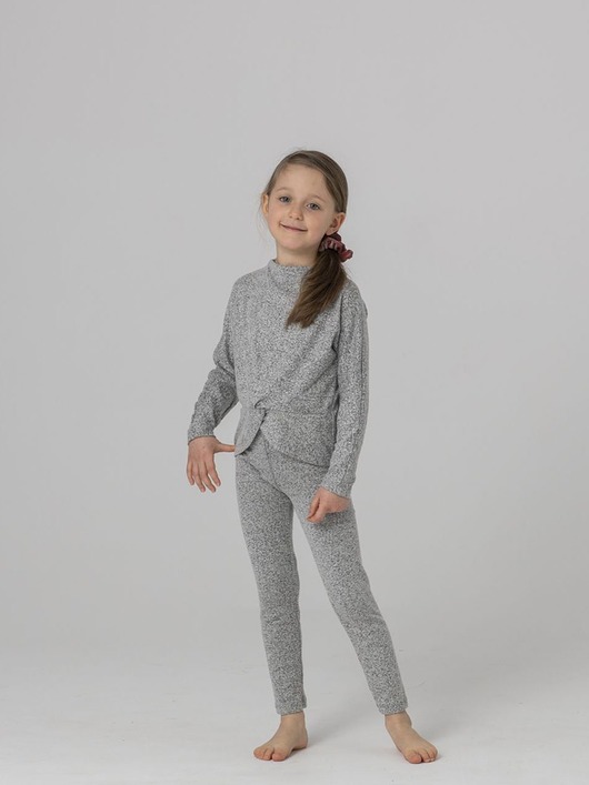 bluzy dla dziewczynki Dziecięca krótka bluzka - szara