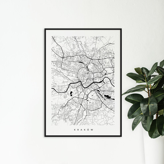 Kraków - mapa miasta na prezent PLAKATY GEOMETRYCZNE
