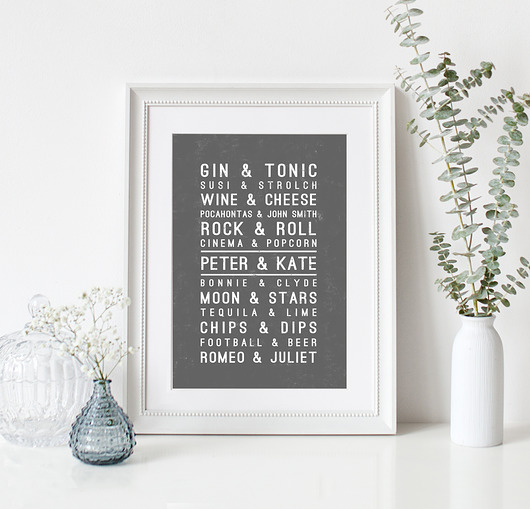 Spersonali. Plakat pary/imiona/ślub/-A4 wejustlikeprints