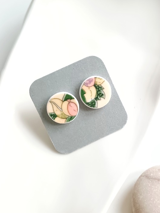 kolczyki ceramiczne Kolczyki ceramiczne w kolorowe wzory