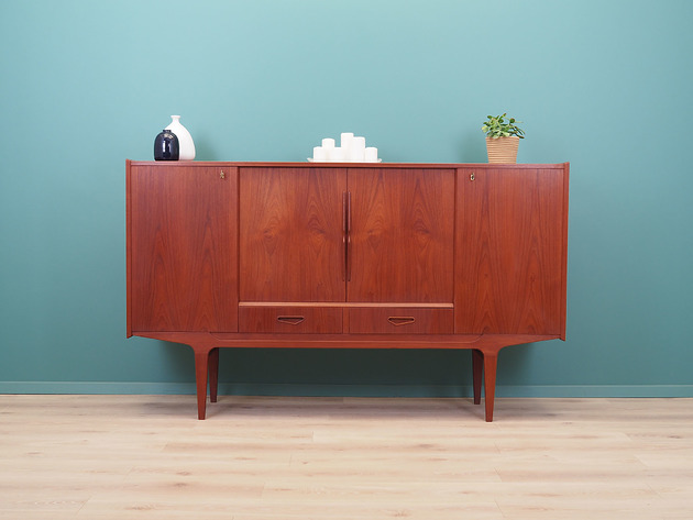 komody i szafki Highboard tekowy, duński design, lata 60, produkcja: Dania