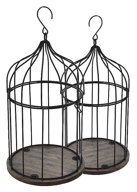 kwietniki Kwietnik Klatka Dekoracyjna 2 szt. Czarna