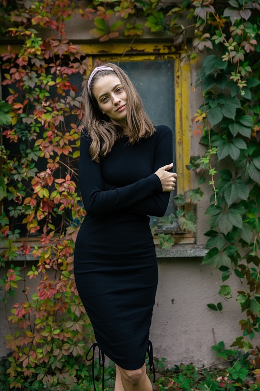 Bawełniana sukienka-czarna(LA-039) LaLupa