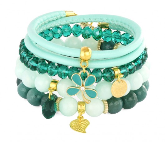 Emerald & mint set with pendants. Lavoga