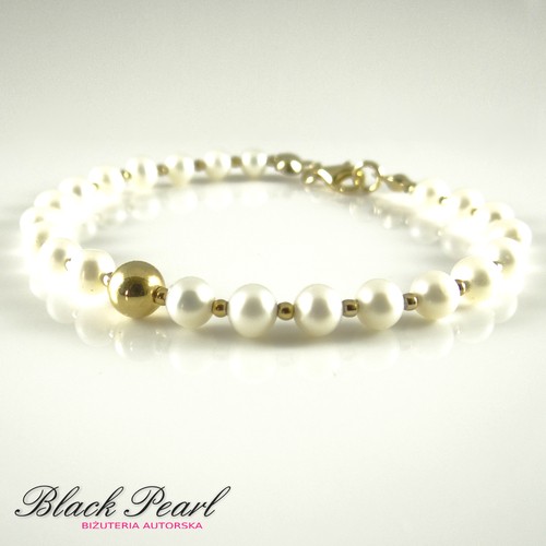 Pearls in Gold - bransoletka Black Pearl