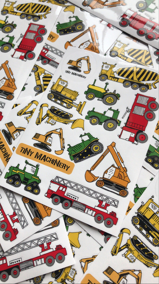 Zestaw naklejek z pojazdami - A5 - supermocne. Tiny Machinery