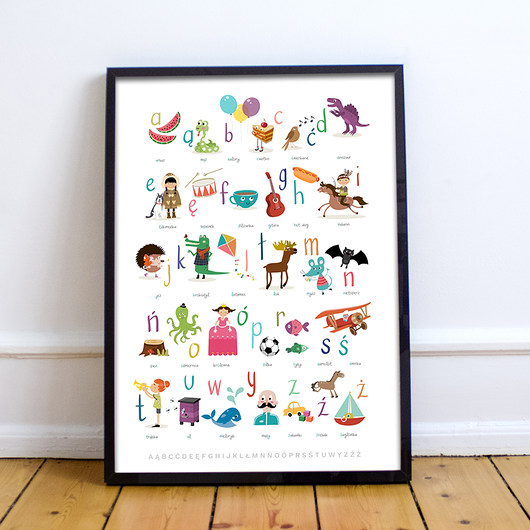 Plakat z polskim alfabetem. 50x70cm Sprinkles