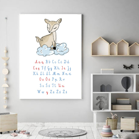 alfabet Montessori  plakat dla dzieci Plakatowka