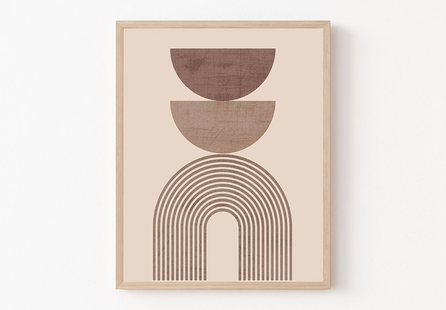 plakaty Plakat modern, beżowa tęcza, modern, boho plakat