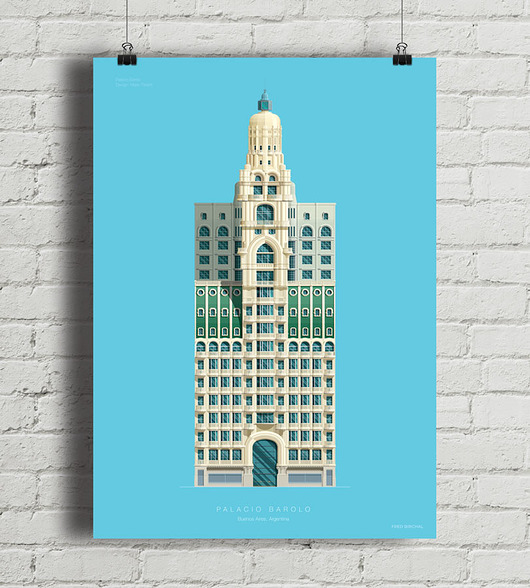 Palacio Barolo - plakat giclee art minimalmill