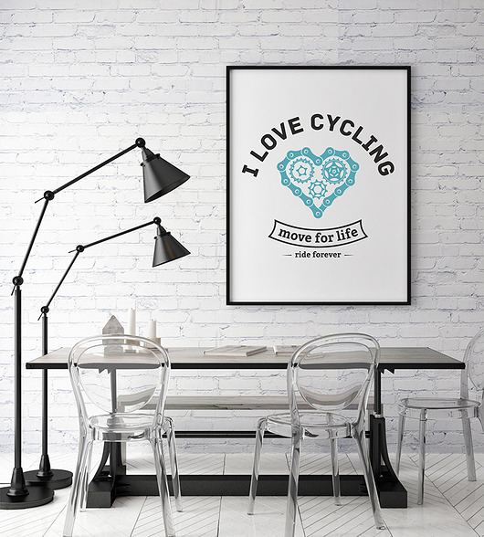 plakaty Plakat. I love cycling