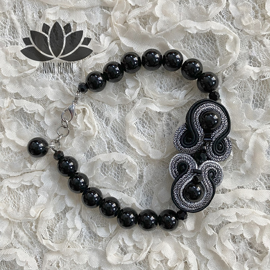 kolczyki soutache petrol - kolczyki sutasz