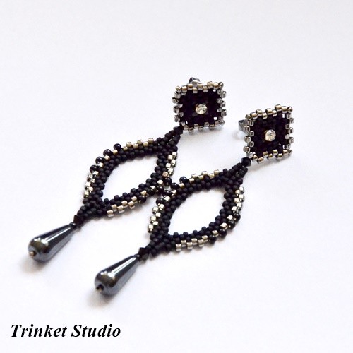 Geometrycznie- z hematytem Trinket Studio