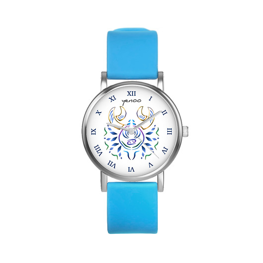 zegarki damskie Zegarek  mały - Rak - silikonowy, niebieski