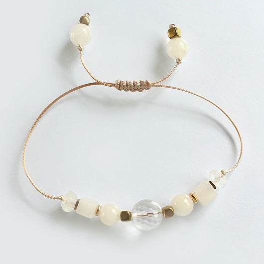 bransoletki z kamieni naturalnych Kryształ górski kamień księżycowy kalcyt