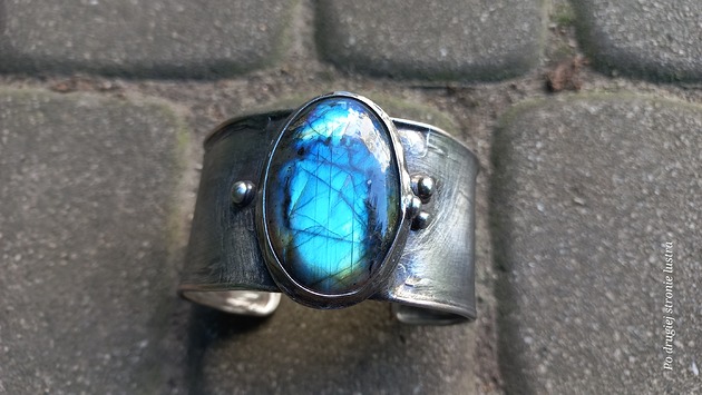 bransoletki wire wrapping Niebiesko - bransoletka regulowana