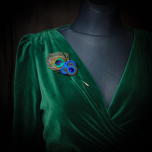 Peacock Eye- broszka soutache Mró Soutache