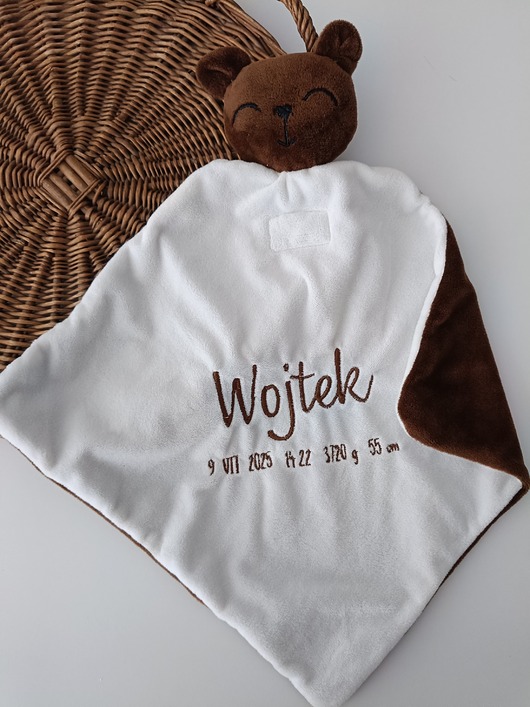 akcesoria na chrzest Misiu - personalizowana przytulanka (kolory, tkaniny)