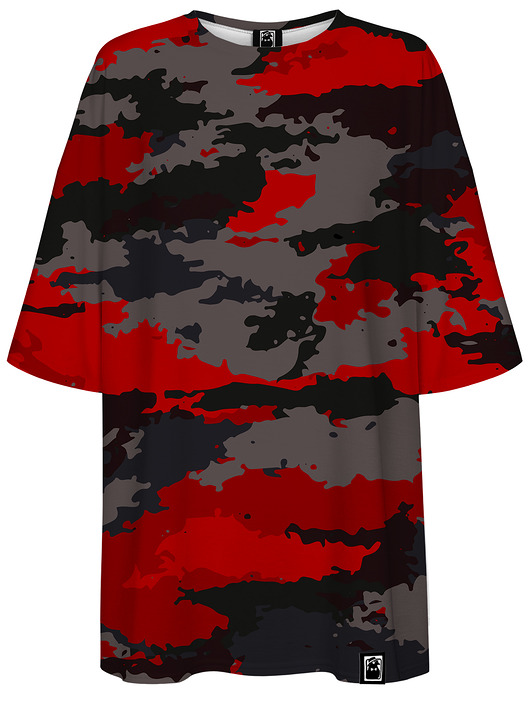 t-shirt damskie DR.CROW T-shirt Damski Oversize Moro Black Red