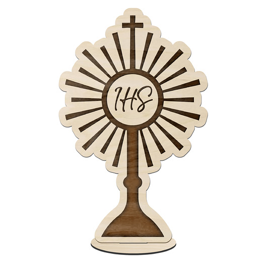 komunia - pozostałe Dekoracja na Komunię Drewniana Kielich ze Sklejki FIGURKA na Stół Pamiątka