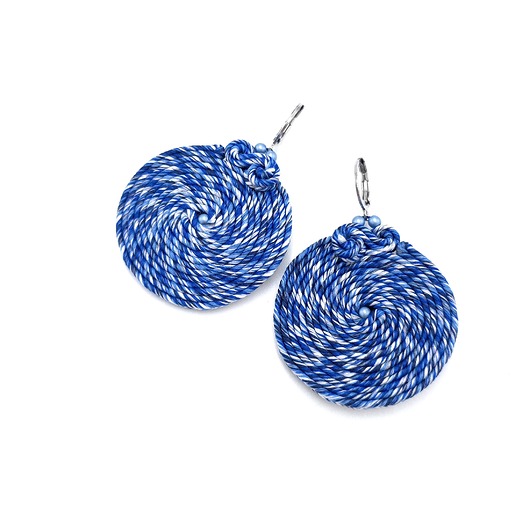 kolczyki soutache Kolczyki sutaszowe koła niebieskie nowoczesne codzienne Luna