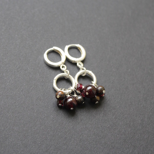 kolczyki swarovski Kolczyk z granatem