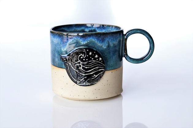 Kubek ceramiczny "Wieloryb" NG Autorska bizuteria ceramiczna