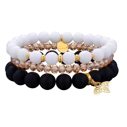 Bransoletki SREBRO 925 + jadeit+kryształ+onyks Coccola JEWELLERY