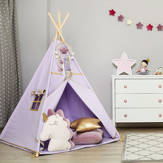 namioty i tipi dla dzieci Zestaw Tipi z Matą - Gold Lilac