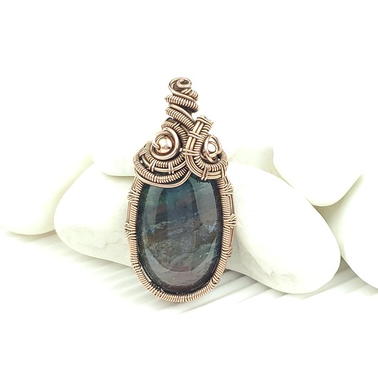 wisiory Wisiorek z agatem wire wrapping