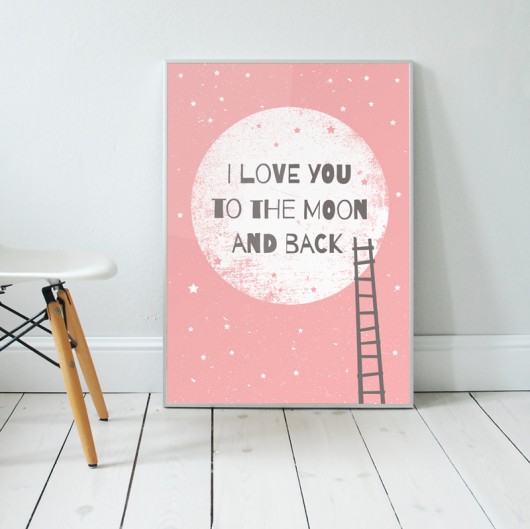 I love you to the moon and back II | plakat A3 milostudio
