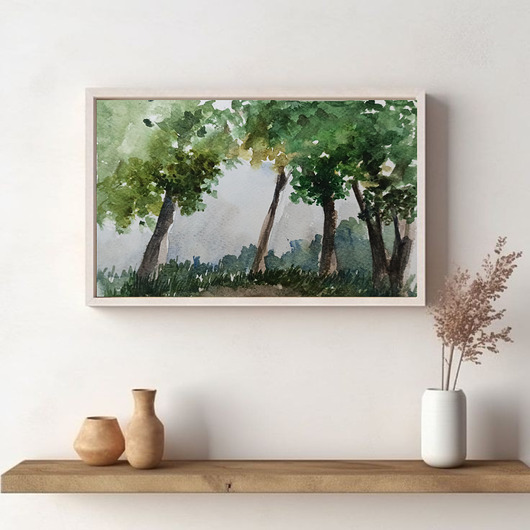 obrazy WYPRZEDAŻ SZTUKI! Akwarela Wieś oryginalny obraz 300g 18x30 cm