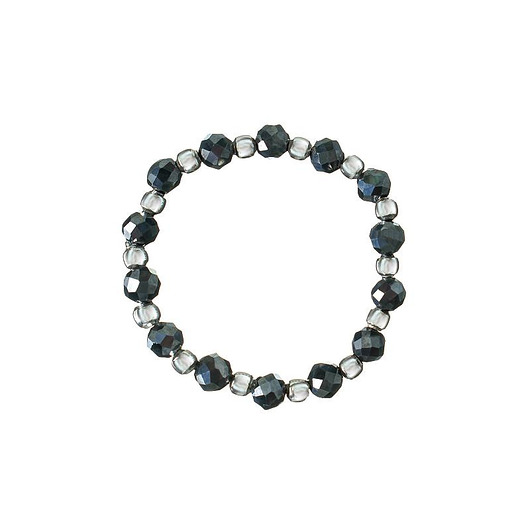 pierścionki elastyczne Pierścionek elastyczny spinel czarny srebrne kulki